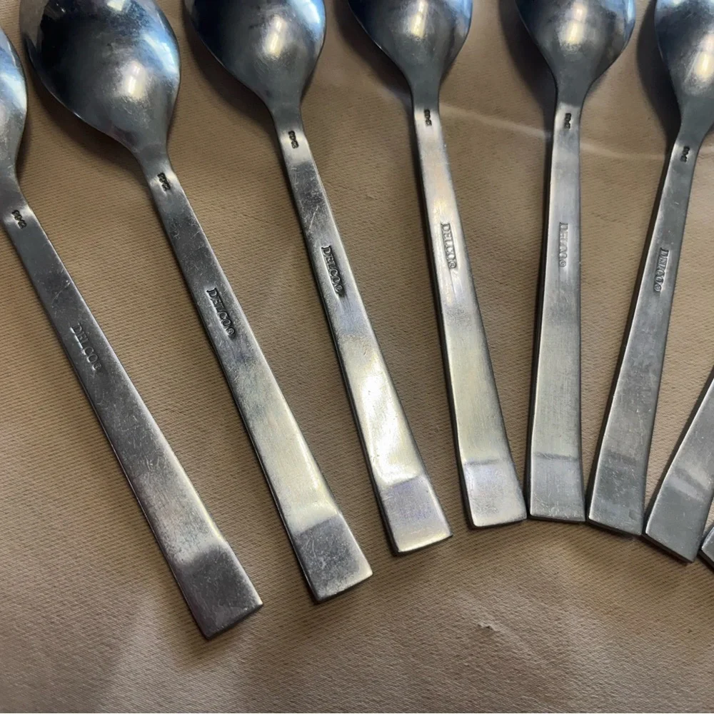 10‎ Delco Stainless Steel Dinner Dessert Spoons Everyday Dining Utensils